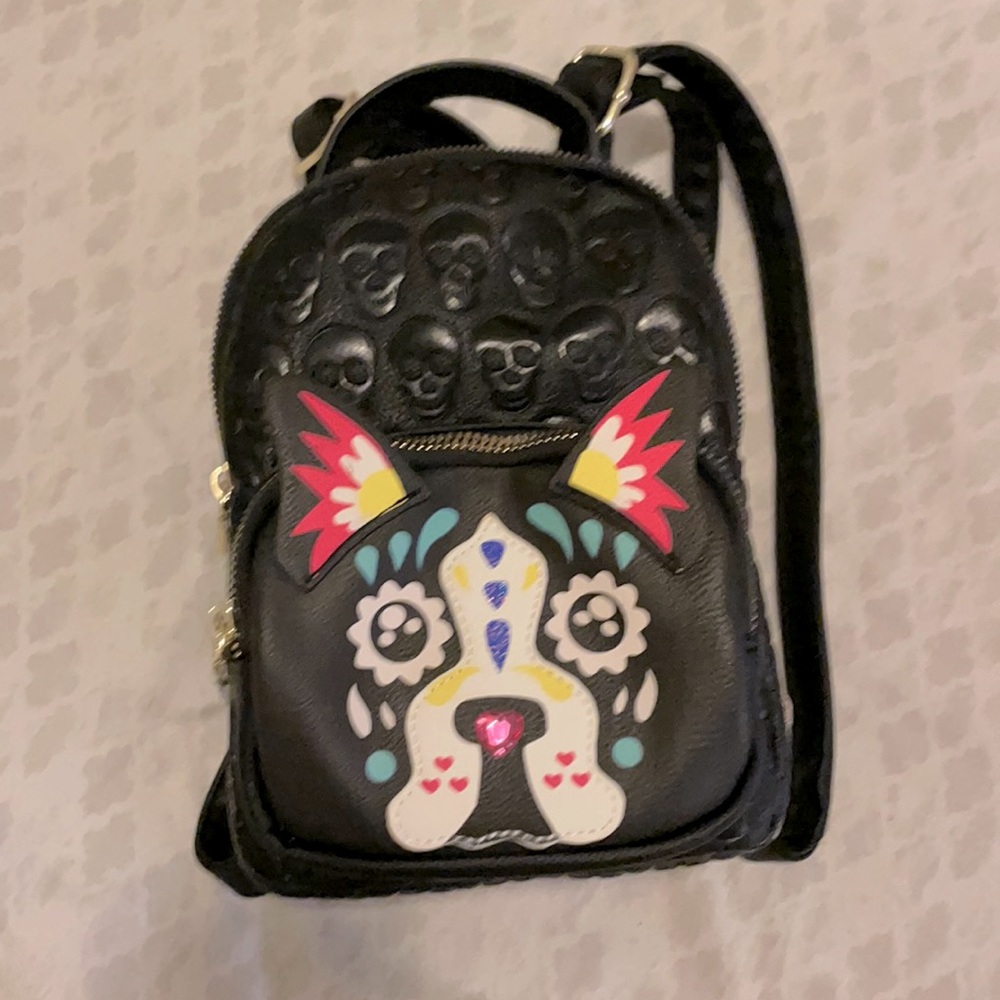 BETSEY Johnson skulls Halloween gothic backpack